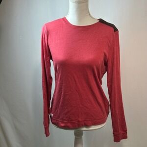 Lauren Jeans Co. Ralph Lauren Red‎ Long Sleeve Top with Shoulder Zippers